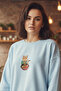 Ramen Eating Cat Unisex Sweatshirt Printed Oversize Long Sleeve Sweatshirt