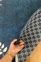 Decorative Digital Printed Navy Blue Non-Slip Base Prayer Rug Prayer Mat 75X120 - 5