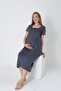 Smoked Lace Detailed Maternity and Postpartum Nightgown Set - 6