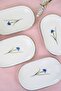 Tabak Evi Porcelain Natura Iris Gold Gilded Oval Boat Plate 18X11X2,50Cm 4 Pcs - 3