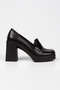 Black Stylish Heelled Women's Loafer - 5