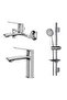Milano Race Collection Bath Mixer Set | Basin & Shower Mixer (3 Pcs) | Brass Body