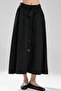 Women's Front Buttoned Belted Design Long Skirt