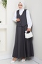 Double Gabardine Vest Skirt Set 1400 - Anthracite