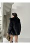 Black Faux Fur Lined Plush Coat - 5