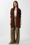 Long Knit Cardigan with Pockets Lza0014 Brown
