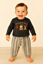 Bear Printed 100% Cotton Muslin Fabric Baby and Children's Boys' Double Set