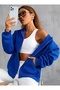 Unisex 2 Thread Ribbed Kangaroo Pocket Hooded Zip-Up Cardigan / Sweatshirt - 2