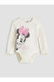 Two Mt Shop Quality Lcw Baby Beige Minnie Mouse Printed Baby Girl Snap-On Bodysuit and Pants - 2
