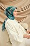 وشاح تيفيل الحريري IST 11484 - 36 نمط مخطط باللون الفيروزي - 3