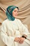 وشاح تيفيل الحريري IST 11484 - 36 نمط مخطط باللون الفيروزي - 4