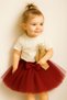 Baby Girl Lined Tutu Skirt with Buckle on the Front and Elastic Waist