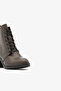 Brown Genuine Leather Lace-Up Side Zipper Heeled Women's Boots - 4