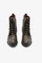 Brown Genuine Leather Lace-Up Side Zipper Heeled Women's Boots - 3