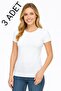 3 Pieces Elite White Short Sleeve Basic Women's Bodysuit – Soft, Cotton, Everyday, Stretchy Comfort