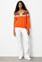 Women's Hooded Robe Argyle Cardigan Orange - 5