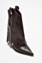 LOLA Brown Zippered Pointed Toe Women's Heeled Boots - 3