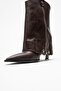LOLA Brown Zippered Pointed Toe Women's Heeled Boots - 6