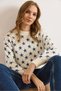 Women's White Star Detailed Beard Knitwear Sweater Kzk-19001008