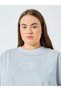 Plus Size Blue Slogan Print T-Shirt - 3
