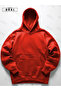 Unisex Red Oversize Hooded Sweatshirt Hoodie - 4