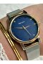 Silver and Rosegold Color Navy Blue Dial Women's Watch