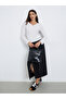 White Solid Half-Placket Waffle Knit Top - 2