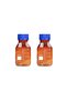 Amber Reagent Media Bottle,Graduated Round Storage BottleGL45 Blue Screw Cap, 250 ml pack of 2