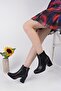 Di̇vi̇na Blunt Toe Thick Heeled Zippered Women's Boots - 3