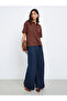 Brown Textured Knit Polo T-Shirt - 2