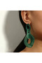Green Color Long Earrings