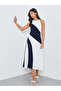 Color Block Sleeveless A-Line Midi Dress
