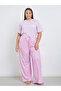 Plus Drop Shoulder Pocket T-Shirt and Wavey Geo Pyjama Set - 4