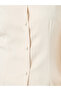 Solid Button Down Long Sleeve Blouse - 3