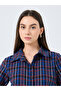 Checked Print Buttoned Spread Collar Shirt - 4