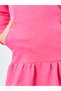 Girls Pink Hooded Dress with Front Pocket - 3