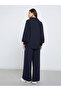 Women Navy Longline Shirt and Pants Co-Ords - 4