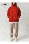 Unisex Red Oversize Hooded Sweatshirt Hoodie - 3