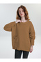 Plus Size Brown Pocket Detail Knit Sweater - 4