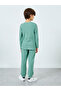 Boys Green Waffle Knit T-Shirt and Joggers Set - 6