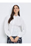 Buttoned Balloon Sleeve Blouses
