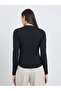 Women Black Asymmetric Neck Fitted Top - 5