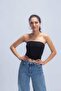 Solid Strapless Top - 2