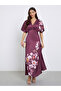 Burgundy Floral Print Maxi Dress