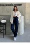 Navy Blue Premium High Waist Palazzo Pants - 1506 - 3