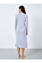 Long Sleeve Ribbed Nightdress with Floral Detail - 4