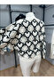 Women's Burgundy Heart Pattern Crochet Knitwear Sweater - 6