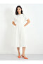 White Shirt Midi Dress with Fold Pleated - 3