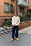 Waist-Tied Baggy Jeans Navy Blue - 3