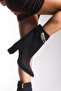 Women's Pointed Toe Short Boots 0012068 Black Suede - 2